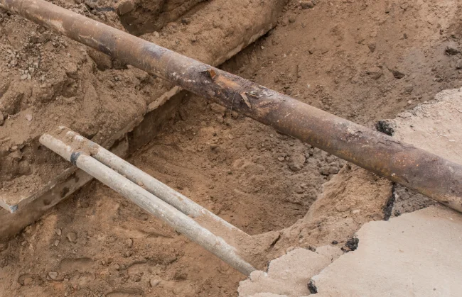 Asbestos Cement Line at old construction - Sewer Scope Inspections